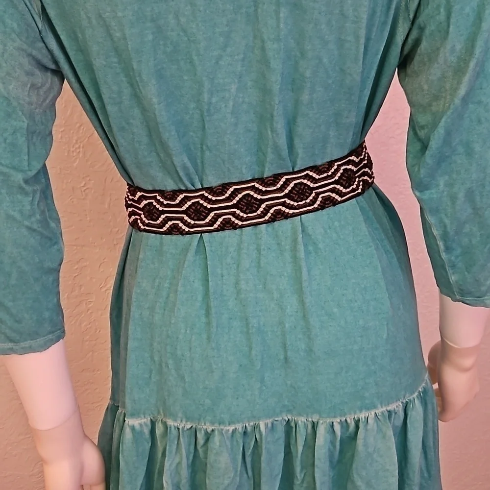 VTG Macrame Tightly Woven Ethnic Braided Tassel Festival Belt Sash